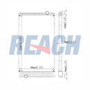 Radiador KENWORTH 94-08 T600/T800 con tanque, mod 1897-2007