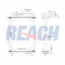 Radiador INTERNATIONAL 7400-7600, mod 2008-2013 Taque ancho